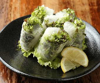 野菜と鮮魚の生春巻き